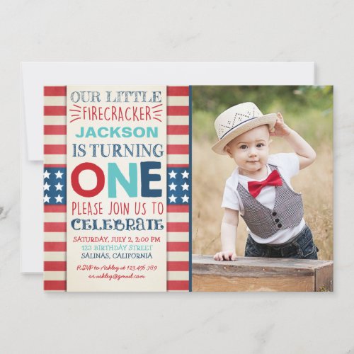 4th of July Birthday invitation independence day