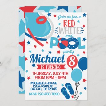 4th Of July Birthday Party Invitation Invite by PerfectPrintableCo at Zazzle