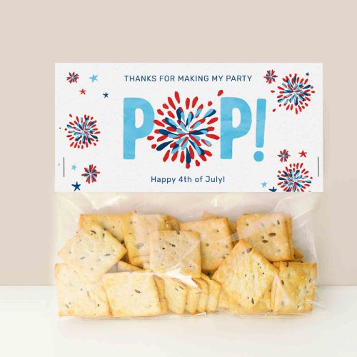 4th of July Birthday Party Treat Bag Toppers Place Card