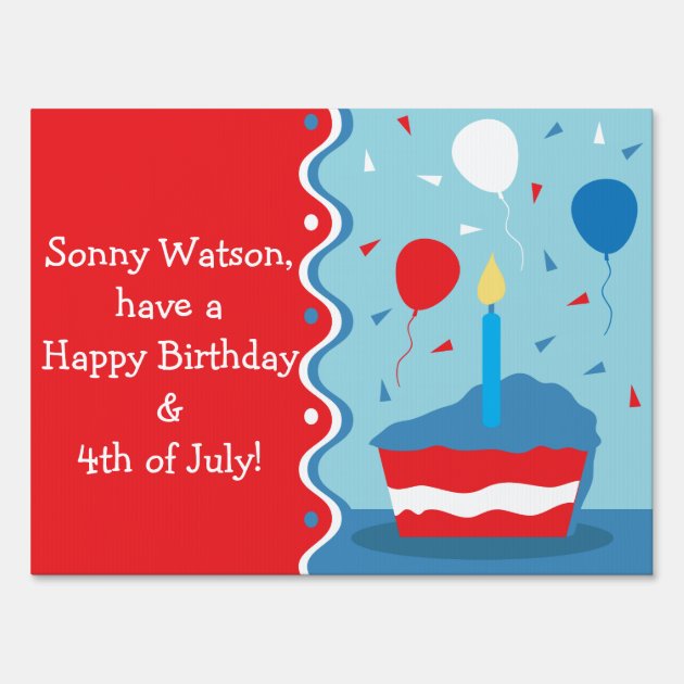 4th of July Birthday Party Yard Sign Zazzle