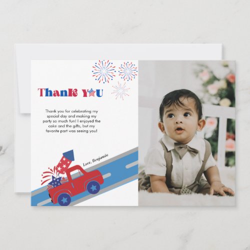 4th of july  birthday thank you card