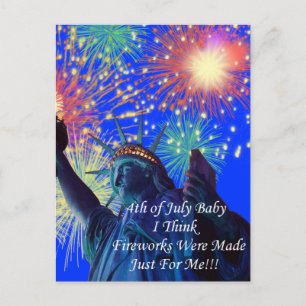 4th Of July Birthdays Postcard
