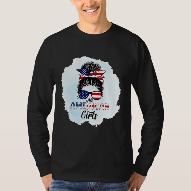 4th of July Bleached Daughter USA All American Gir T-Shirt (Front)