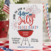 4th of July Block Party Invitation