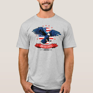 4th Of July Bold Eagle US flag Colors T-Shirt