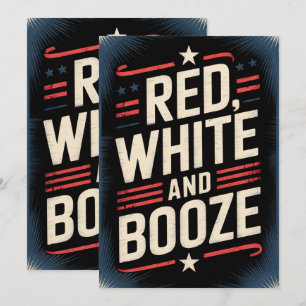 4th of July Booze Party Red White and Booze Invitation