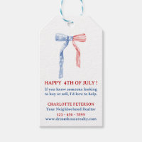 4th of July Bow Real Estate Pop By Gift Tags