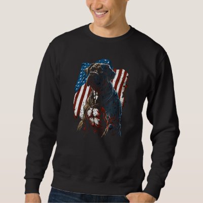 4th of July boxer dog USA Flag Patriotic Dog Sweatshirt