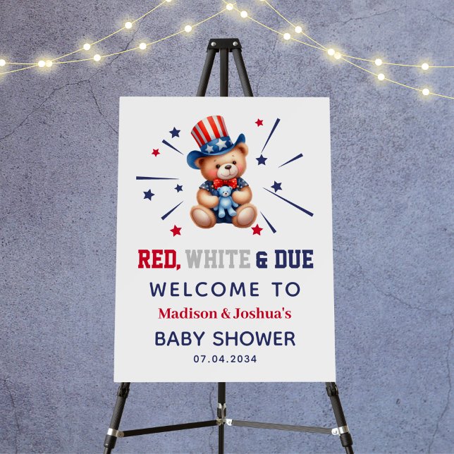 4th Of July Boy Baby Shower Bear Welcome Sign (4th Of July Boy Baby Shower Bear Welcome Sign
)