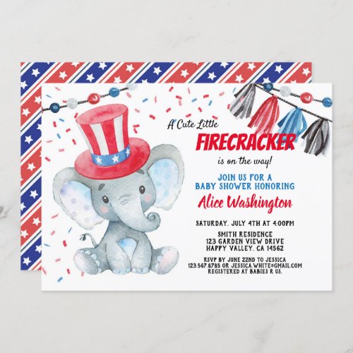 4th of July Boy Baby Shower Invitation