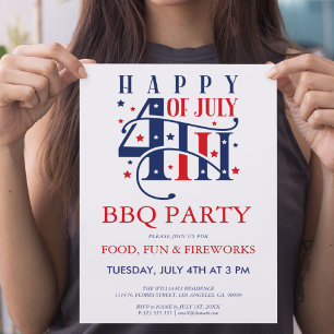 4th of July BQ & Fireworks Party Invite