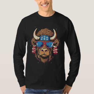 4th Of July Bull Graphic T-Shirt