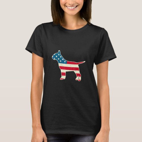 4th Of July Bull Terrier Dog American Flag Usa  T_Shirt