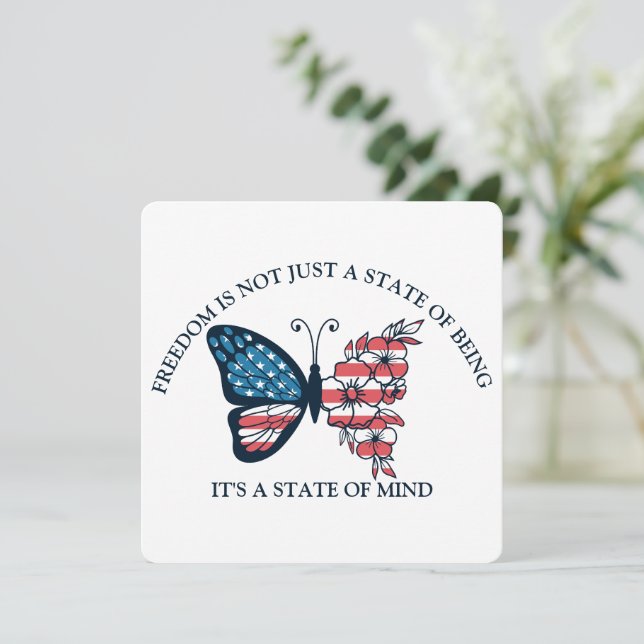 4th of July Butterfly  Holiday Card (Standing Front)