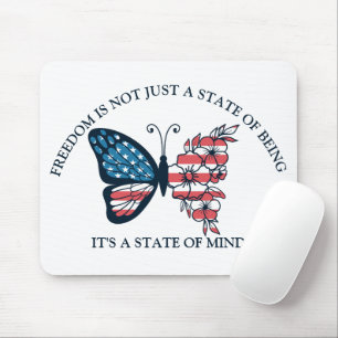 4th of July Butterfly Mouse Pad