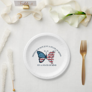 4th of July Butterfly Paper Plates