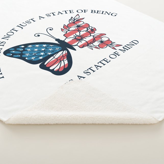 4th of July Butterfly  Sherpa Blanket (3/4)