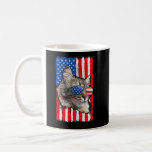 4th Of July Ca  American Ca  Meowica  Coffee Mug