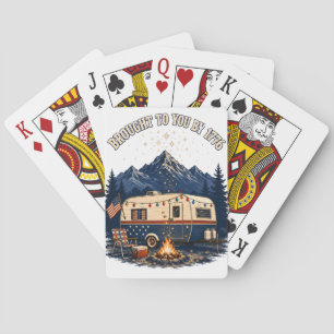 4th Of July Camping Trailer Mountains Poker Cards