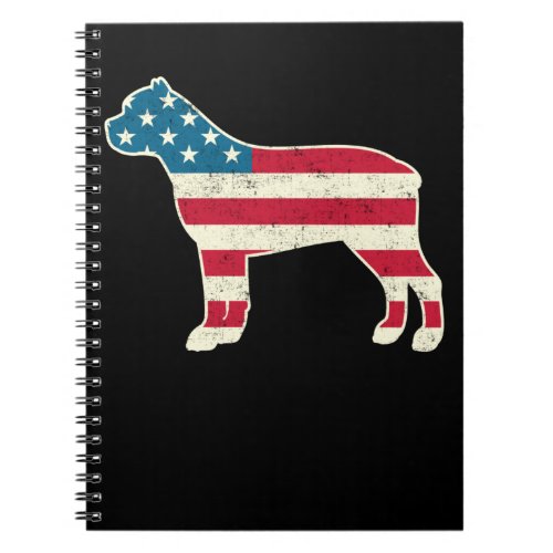 4th of July Cane Corso American Flag Dog USA Notebook