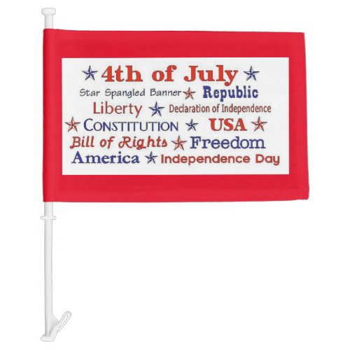 4th of July  Car Flag