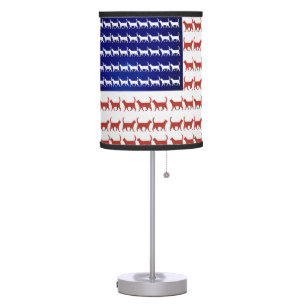 4th of July Cat Flag Red White and Blue Table Lamp