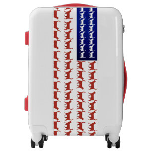 4th of July Cat Flag Red White Blue carry-on bag
