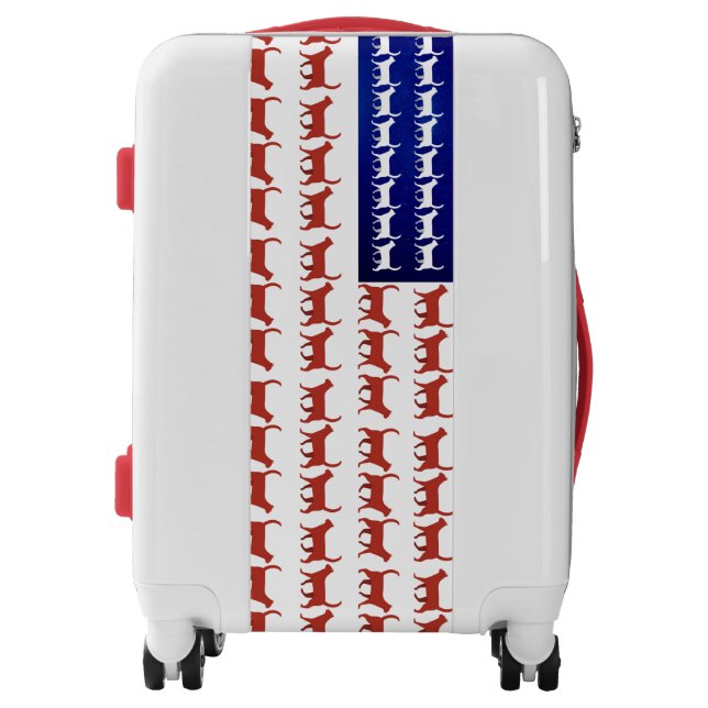 4th of July Cat Flag Red White Blue carry-on bag (Front)