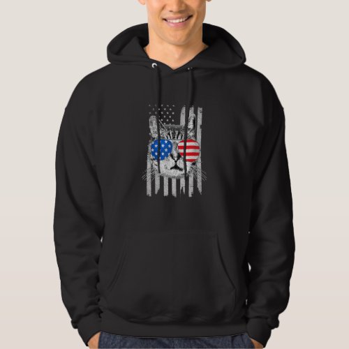 4th Of July Cat Meowica American Flag Usa Men Wome Hoodie