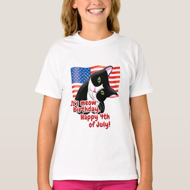 4th of July Cat T-Shirt (Front)