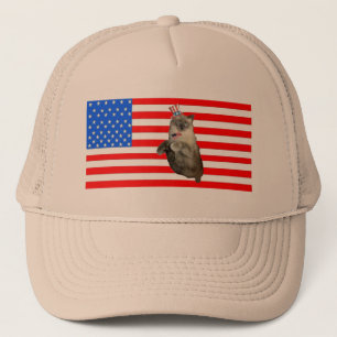 4th of July Cat Trucker Hat