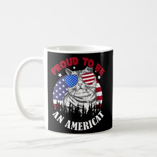 4Th Of July Cat Usa American Flag Patriotic Coffee Mug