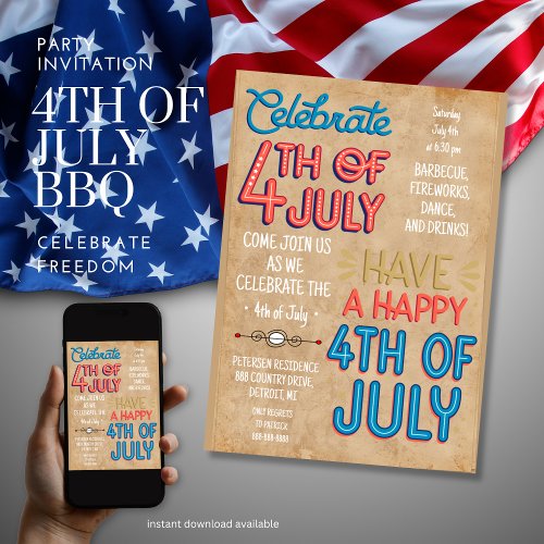 4th of July Celebrate Freedom Invitation