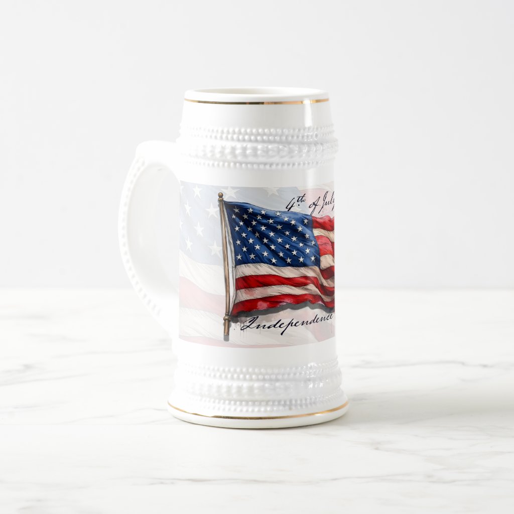 4th of July – Celebrate with US Flag Beer Stein
