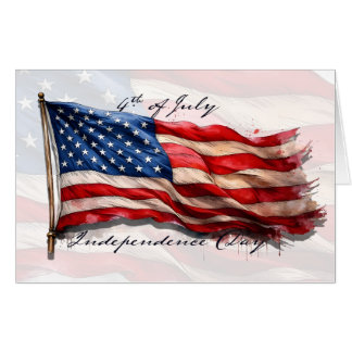 4th of July – Celebrate with US Flag Card