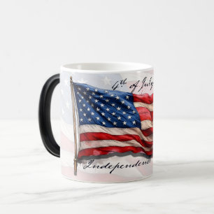 4th of July – Celebrate with US Flag Color Morph Mug
