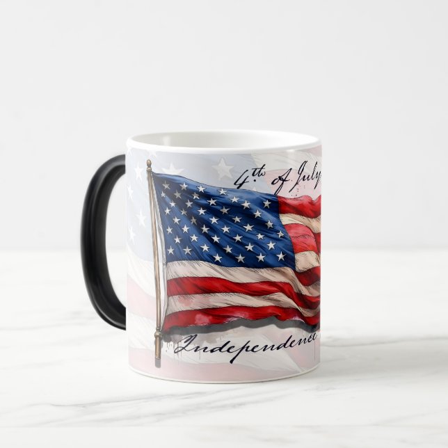 4th of July – Celebrate with US Flag Color Morph Mug (Front Left)