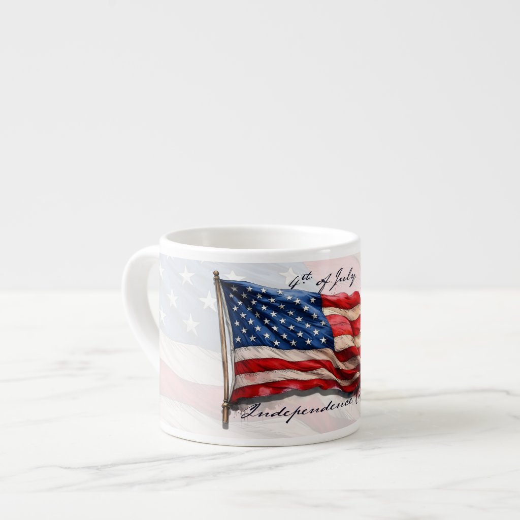 4th of July – Celebrate with US Flag Espresso Cup