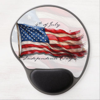 4th of July – Celebrate with US Flag Gel Mouse Pad