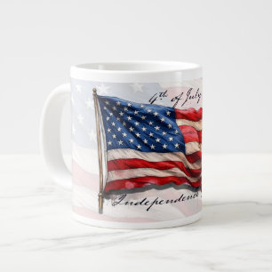 4th of July – Celebrate with US Flag Giant Coffee Mug