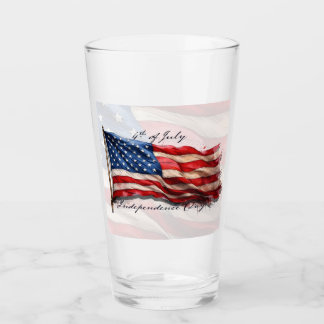 4th of July – Celebrate with US Flag Glass