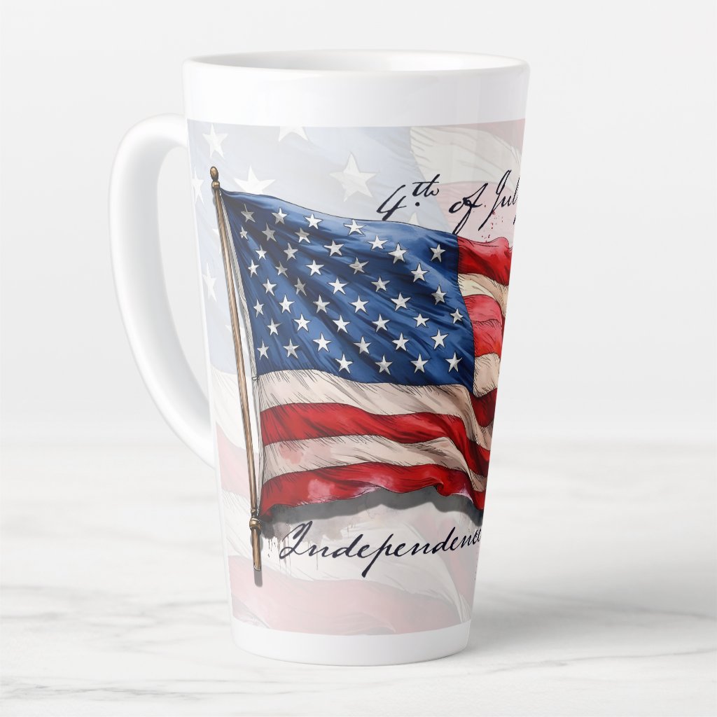 4th of July – Celebrate with US Flag Latte Mug