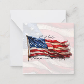 4th of July – Celebrate with US Flag Note Card