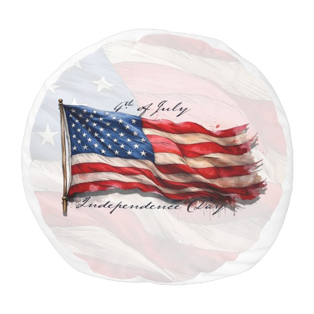 4th of July – Celebrate with US Flag Pouf (Top)