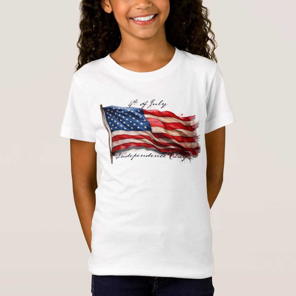 4th of July – Celebrate with US Flag T-Shirt
