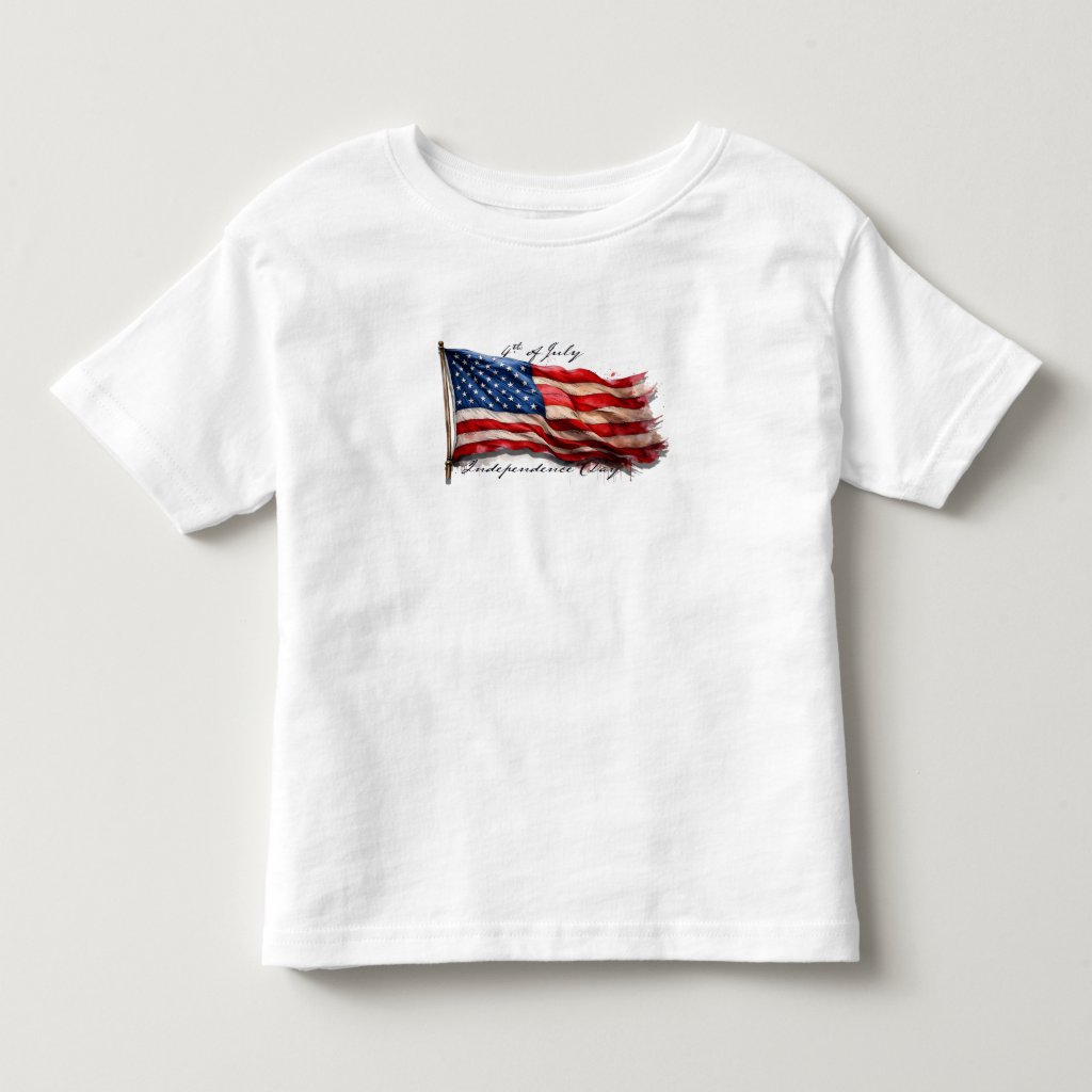 4th of July – Celebrate with US Flag Toddler T-shirt