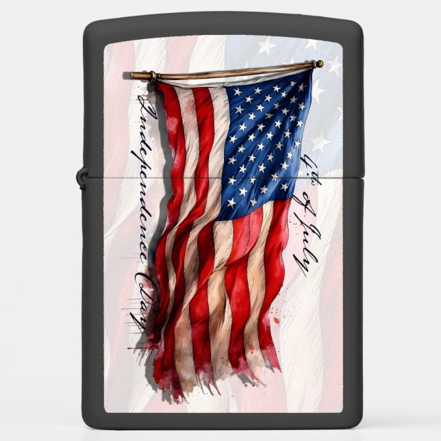 4th of July – Celebrate with US Flag Zippo Lighter (Front)