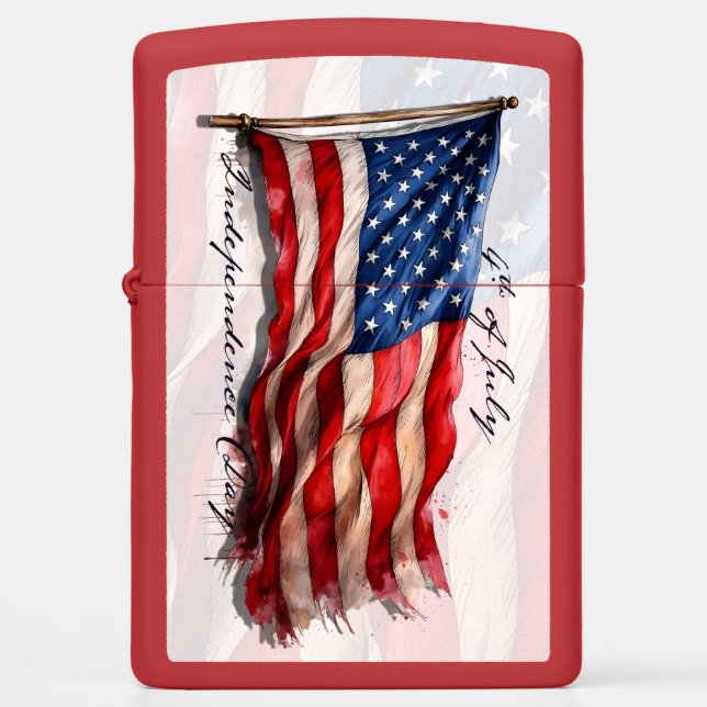 4th of July – Celebrate with US Flag Zippo Lighter (Front)
