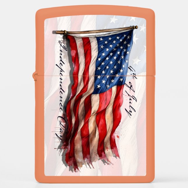 4th of July – Celebrate with US Flag Zippo Lighter (Front)