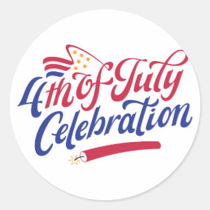 4th of July Celebration Classic Round Sticker